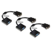Link LKADAT12103 - Pack de 3 adaptadores de vídeo Activo DVI-D (24+1) Macho a VGA Hembra de 15 Pines - Convertidor de vídeo Full HD 1080p para PC, Monitor y proyector