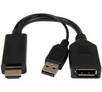 Link LKADAT20203 - Pack 3 Adaptadores Activos HDMI Macho → DisplayPort 1.2 Hembra 4K - con Conector USB - Compatible PC, Notebook, Monitor
