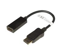 LINK LKADAT210 Adaptador Displayport 1.2 Macho Hdmi 1.4 Hembra Contactos Dorados 4K 30Hz, Negro, 20 cm