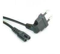 LINK LKC718B - Cable de alimentación con Enchufe Italiano Bipolar de 90°, Toma 8 formatos Hembra C7, Color Negro, 1,8 m