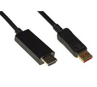 LINK LKCDPH142103 - Cable DisplayPort 1.4 → HDMI 1m - Contactos dorados, 4K×2K 60Hz, 18Gbps, HDR, RGB 4:4:4, doble apantallamiento, compatible PC, Notebook, monitor, HDTV