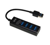 LINK LKHUB304 Hub 4 Puertos USB 3.0 con Cable, Negro, 15 cm