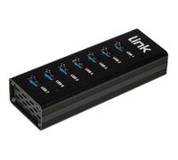 LINK LKHUB37 Hub 7 Puertos USB 3.0 de Aluminio con Fuente de alimentación