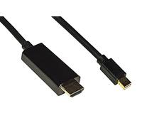 LINK LKMDPH142203 - Cable Mini DisplayPort 1.4 → HDMI 1,8 m - Contactos dorados, 4K×2K 60Hz, 18Gbps, HDR, RGB 4:4:4 - Compatible PC, Notebook, Monitor, HDTV