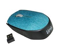 LINK LKMOS08 - Ratón inalámbrico de tela, color azul con receptor USB de 1000 DPI