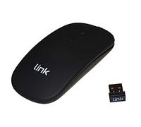 LINK LKMOS34 - Ratón inalámbrico con Sensor óptico y Receptor USB, Color Negro, con Pilas Recargables integradas dpi 1600