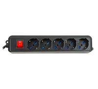 LINK lkmp05 N regleta 5 enchufes universales ITA/schuko 10/16 A a Enchufe 16 A con Interruptor, Negro