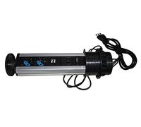 LINK LKMPT03 Regleta Oculta con 2 Puertos de alimentación ITA/Schuko, 2 Puertos USB + 1 RJ45 + 1 RJ11 + 1 HDMI Hembra, Negro