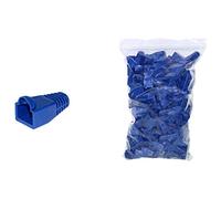 Link LKPL8B - Juego de 100 tapones RJ45 de 6 mm para enchufe, 8 pines, cable categoría 5E-6, color azul