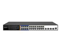 LINK LKSWPOE24L3 - Conmutador de red con 24 puertos Poe de 400 W + 4 puertos SFP Gigabit y 1 puerto de consola de capa 3