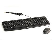 LINK LKTAST02 + LKMOS04 - Teclado Italiano USB 108 Teclas Color Negro + Mini ratón óptico USB 3 Teclas Negro