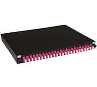 LINK Panel de Fibra óptica LK24LC4 con adaptadores LC Duplex OM4 Diseño extraíble e inclinable Color Negro Dimensiones 43 x 28 x 4,2 cm Unidad 1 para Armario Rack 19 Pulgadas