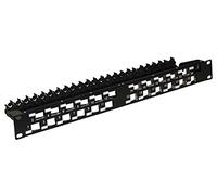 LINK Panel de Parque vacío de 24 Puertas con Puertas anguladas para Rack 19" 1U