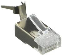 LINK Paquete de 10 Conectores Blindados RJ45 de 8 Pines para Cable de hasta 1,5 mm2 Cat 5E, 6, 6A y 7 con Inserto para Cable sólido o Flexible