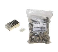 LINK Paquete de 100 Conectores RJ45 de 8 Pines con apantallado para Cable Flexible