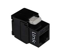 LINK Paquete de 20 Tomas de Red Keystone Jack RJ45 Cat.5E UTP TOOLESS Color Negro 180° contactos Dorados 50 micras