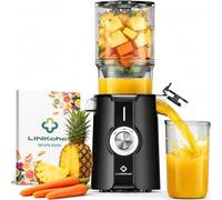 LINKChef Extractor de Zumos Prensado en Frío 200W, Licuadora de Prensado en Frío con Boca Extra Ancha de 115 mm para Frutas y Verduras Enteras, Alto Rendimiento de Zumo, Sin BPA, Recetario Incluido