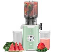 LINKChef Extractor de Zumos y Verduras, 115mm, 1.2L, Licuadora Frutas Verduras, 200W Slow Juicer Machine, Cold Press Juicer Prensado en Frio, Fácil Usar Montar, Sin BPA, Verde Claro