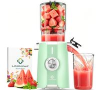 LINKChef Slow Juicer 200W, Extractor de Zumos y Verduras de Prensado en Frío, Licuadora para Frutas y Verduras Enteras con Boca Ancha de 115 mm, 1,2 L, Fácil de Limpiar, Sin BPA, Incluye Recetario