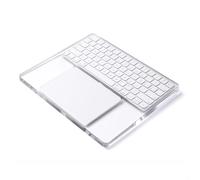 LINKEET Soporte acrílico para teclado Apple Magic y Trackpad Gen 3/2, teclado compacto Mac transparente y bandeja de soporte para panel táctil, elevador estabilizador ergonómico para escribir