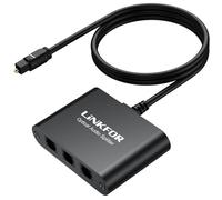 LiNKFOR 1x3 Divisor de Óptica de Aluminio,Splitter Toslink SPDIF 1 Entrada 3 Compatible con LPCM 2.0 / DTS/Dolby-AC3,Adaptador de Audio Óptico para PS3/STB/VCR/HDTV/Amplificador de Potencia