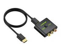 LiNKFOR Adaptador de RCA a HDMI 720P/1080P Soporta 16:9/4:3 y PAL/NTSC,Mini Adaptador de Audio y Vídeo con Cable HDMI de 50cm Compatible con Wii/PS1/PS2/N64/Xbox