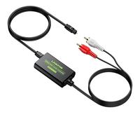 LiNKFOR DAC Convertidor Digital a Analógico,Conversor de Audio Estéreo Óptico Toslink SPDIF a RCA con Cable RCA Macho de 1,1 m,Adaptador Óptico L/R para HDTV BLU Ray DVD Sky HD Amps TV Box