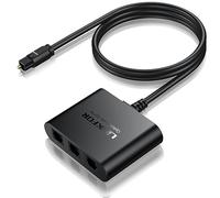 LiNKFOR Divisor Óptico 1x3 Salidas Splitter Toslink SPDIF 1 Entrada 3 Salidas Soporte de LPCM 2.0/DTS/Dolby-AC3 Adaptador de Audio Óptico para PS3/STB/VCR/HDTV/Amplificador de Potencia