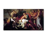 LINKGIN Home Neoclasicismo Lienzo Pintura Imprimir Cartel Aquiles Lamentando la muerte de Patroclo Cuadro de arte mural para decoración de cocina 55x110cm sin marco