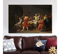 LINKGIN Home Pintura famosa La muerte de Sócrates Arte de lienzo Carteles e impresiones sobre lienzo Cuadros de arte mural para la decoración de la sala de estar 80x120cm sin marco