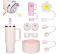 Linkgood Stanley Cup Accesorios, Stanley Cup Accessories, contiene 6 tapones de silicona a prueba de fugas, 2 tapas de pajita, 1 protector de suelo para vasos Stanley Cup de 1,2 l y 850 ml [tazas no