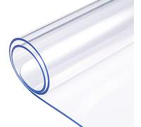 LinkGro Protector de Mesa de PVC Transparente, 107 x 248 cm, 1,5 mm de Grosor, para Mesa de Comedor, Muebles de Madera