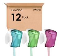 Linkidea 12 uds Cubiertas para Cabezal de Cepillo de Dientes de Viaje con Ventosa, Compatible con Oral-B y cepillos manuales, Soporte de Pared portátil para Exterior