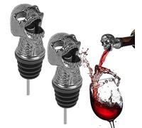 Linkidea 2 Piezas de aireador de Vino con Calavera, vertedor de Boquilla de Botella de Vino, Dispositivo de aireación de Vino, Accesorios Individualidad para Halloween, Navidad y Regalo año cercano
