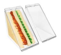 Linkidea 2 recipientes triangulares para sándwiches con tapa, cajas de embutidos con tapas transparentes para almacenamiento de sándwiches, caja de almacenamiento portátil para picnic, viajes, trabajo