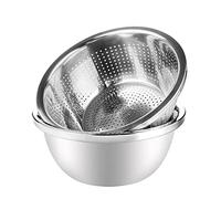 Linkidea 304 colador de acero inoxidable con cuenco, juego de 2, colador de cocina, lavadora, escurridor con lavabo, para verduras, frutas, pasta, ensalada, preparación de alimentos