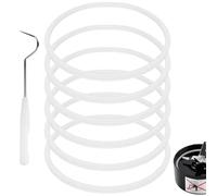 Linkidea 6 piezas de repuesto para licuadora, junta de silicona, tapa de ajuste exacto y kits de herramientas de cambio, compatible con Magic Bullet MBR-1101 250 W, accesorios para mezclador (blanco)