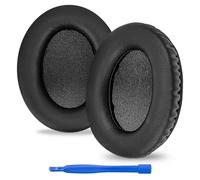 Linkidea Almohadillas de repuesto para auriculares HyperX Cloud II/III/Mix/Alpha/Cloud Flight/Stinger 2, piel sintética negra, 2 unidades