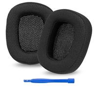 Linkidea Almohadillas de repuesto para auriculares Logitech G433, G533, G633, G635, G933, G935, G935, almohadillas para auriculares (tela de malla/negro)