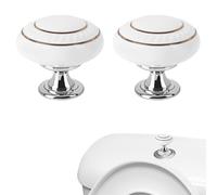 Linkidea - Ayuda para el botón de descarga superior del inodoro, compatible con inodoros de botón doble o simple, extensor de descarga fácil de presionar para uñas largas (paquete de 2, blanco)