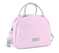 Linkidea Bolsa almuerzo lona con aislamiento, dos métodos transporte, bolsa almuerzo con cremallera gran capacidad, adecuada para uso diario, compatible con Bentogo/LunchBots/EasyLunchboxes (Rosa)