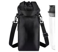 Linkidea Bolsa de almacenamiento para licuadora, soporte portátil con cordón para botella con correa de hombro y mano, bolsa de viaje compatible con botellas de 24 a 32 onzas (negro), Black