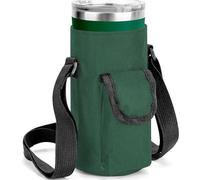 Linkidea Bolsa de transporte para vasos compatible con vaso Yeti Rambler de 20 onzas, bestia de acero verde, vaso RTIC, taza de café aislada de tela Oxford con bolsillo (Verde militar)