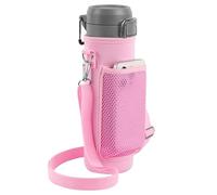 Linkidea Bolsa para Transportar Botellas de Agua Compatible con Stanley Quick Flip GO de 24/36 oz, Bolsa de Transporte de Malla de Neopreno aislada con Correas para los (Rosa)