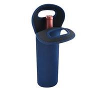 Linkidea Bolsa térmica para viajes, portátil, impermeable, de neopreno, para botellas de vino de uva, soporte para bebidas de picnic con agarre seguro, compatible con botellas de vino de 750 ml (azul)