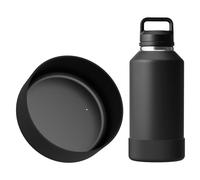 Linkidea Bota para botella agua compatible con Hydro Flask boca ancha de 64 oz, Growler de 64 oz, protector de funda inferior de botella de agua de silicona, parachoques de botella (Negro)