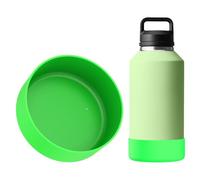 Linkidea Bota para botella agua compatible con Hydro Flask boca ancha de 64 oz, Growler de 64 oz, protector de funda inferior de botella de agua de silicona, parachoques de botella (Verde)