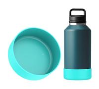 Linkidea Bota para botella agua compatible con Hydro Flask boca ancha de 64 oz, Growler de 64 oz, protector de funda inferior de botella de agua de silicona, parachoques de botella (Como)