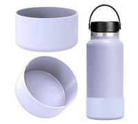 Linkidea Bota para botella de agua compatible con Hydro Flask de boca ancha, tapa flexible/tapa de paja/tapa de chug de 32 oz/40 oz, protector de funda inferior de botella de silicona (Niebla)