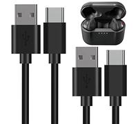 Linkidea Cable de carga compatible con los auriculares Skullcandy Dime Evo/3,Push Ultra/Play Active/ANC y Sesh ANC Active.Cable de alimentación de repuesto USB a USB-C(paquete de 2 unidades de 120cm)